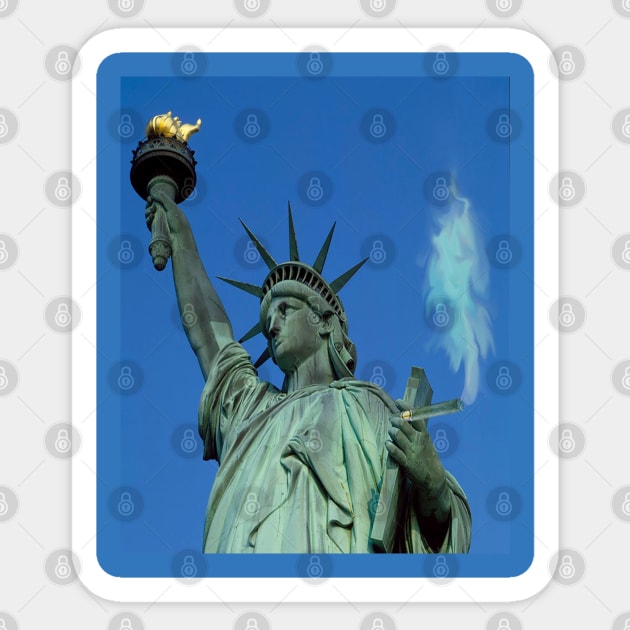 Holy Smoke! Statue of Liberty Sticker by BullShirtCo